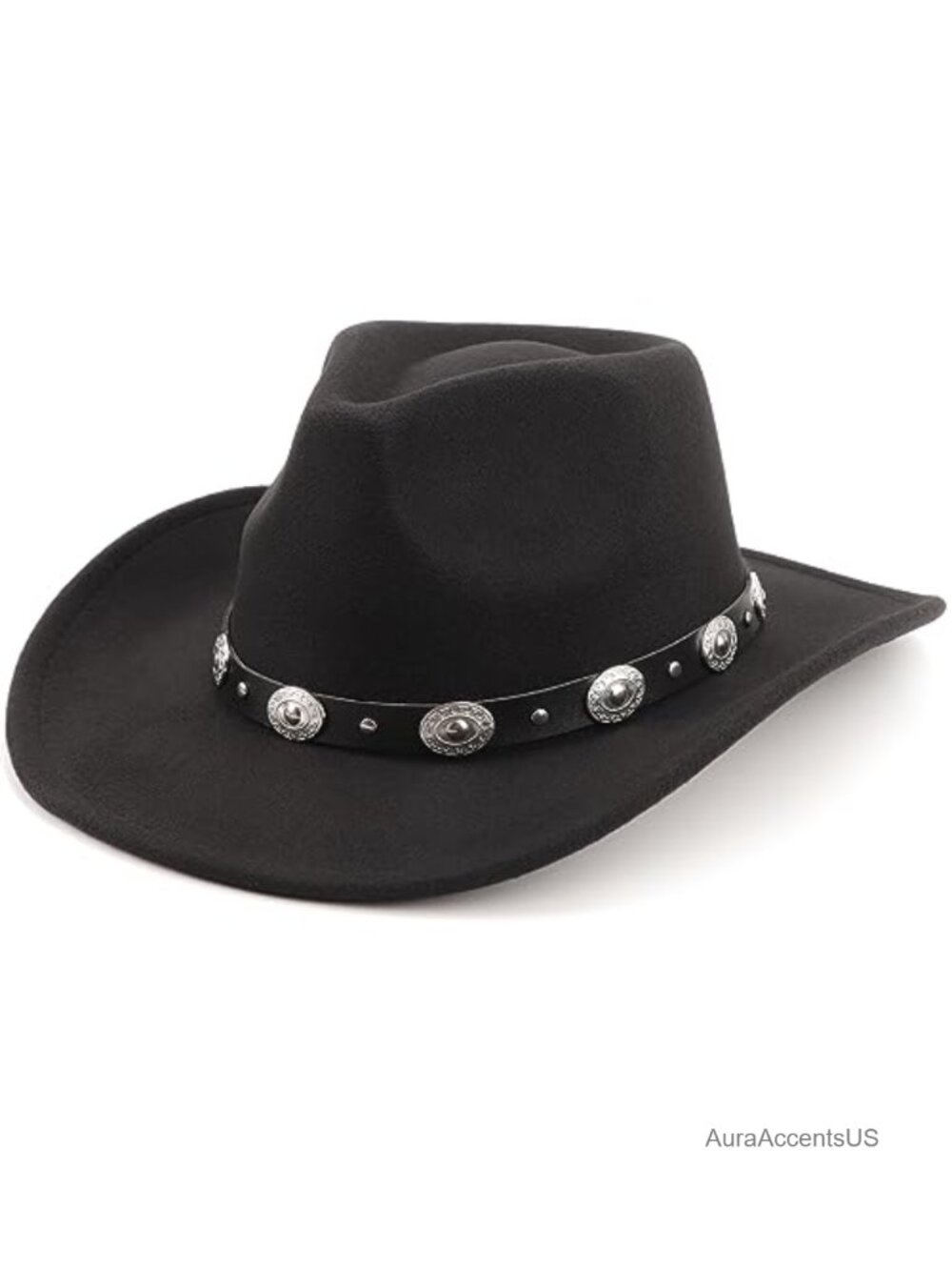 Felt Wide Brim Cowboy Hat Adjustable Strap Western Fedora